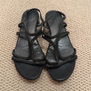 Stuart Weitzman Black chain sandals